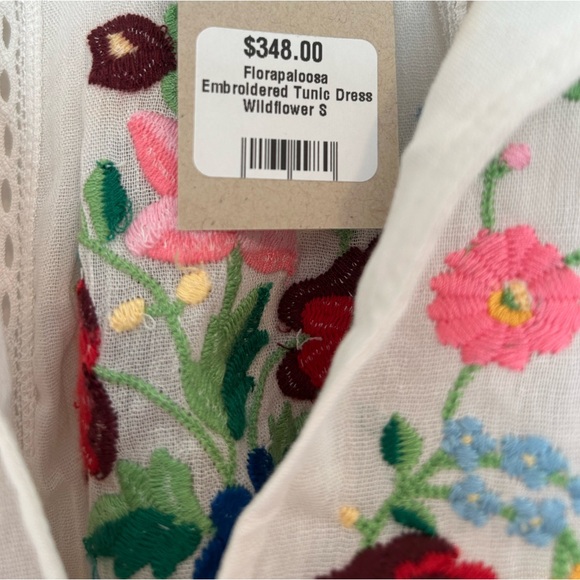 NWT Spell Florapaloosa Embroidered Tunic Dress Size Small White - Picture 9 of 12